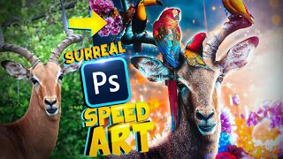 SURREAL DEAR- How to create a surreal art in photoshop. #photoshop #mrhires #krampahwilson #borisfx