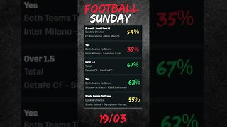 Sunday 19/03 Football Predictions including Serie A, Bundesliga, La Liga & more #bettingtips #shorts