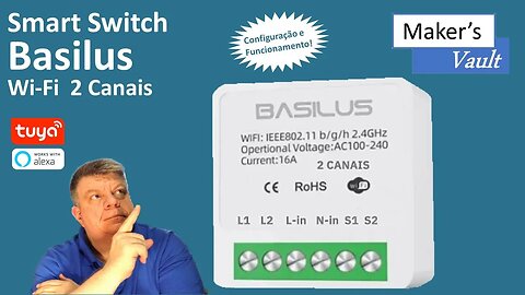 Basilus Mini Switch inteligente Wi Fi de dois canais – Use com Alexa