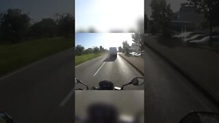 biker gets reversed into.
