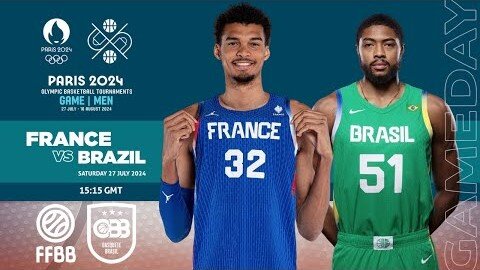 Live Olympic Basketball: France Vs Brazil || Paris 2024 Olympics