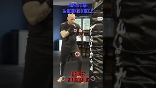 Heroes Training Center | Kickboxing & MMA "How To Double Up" Jab & Jab & Hook & Knee 2 | #Shorts