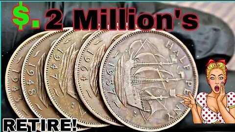 Top 5 ULTRA UK Half Penny's RARE Halfpenny from 1937 to 1948 Most Valuable list Coins worth MONEY!