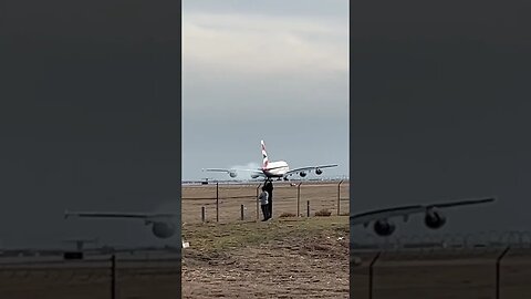 Airbus A380 landing at DFW Airport