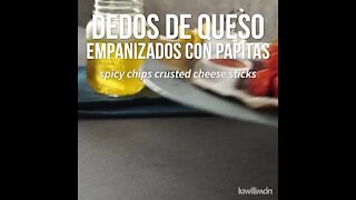 Spicy chips crusted Cheese Sticks