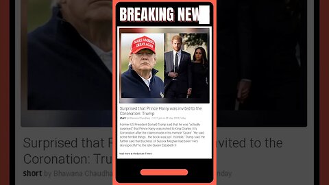 Trump Shocked As Royals Invite Harry To Coronation Despite 'Terrible' Accusations | #shorts #news