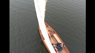 Sailing Grace: Foggy Morning Sail, Gaff Peak View