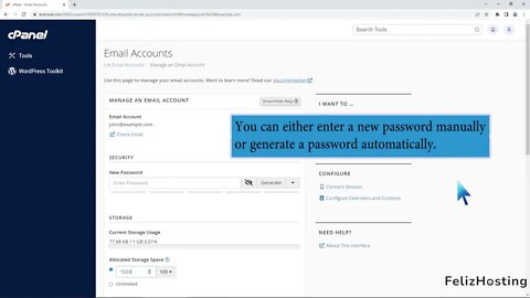 How to change the password of your email account with FelizHosting