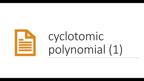 Number theory cyclotomic polynomial (1)