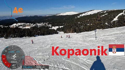 [4K] Skiing Kopaonik, Pančićev Vrh Centar - Staze 4e, 4c, 4d, Serbia, GoPro HERO10