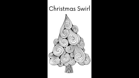 Digital art illustration | Christmas tree swirl art | Coloring page | Sketch Hand-drawn Animation