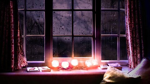ASMR Ambience for Stress Relief and Relaxation | Rainy Window and Calming Lights for Deep Sleep