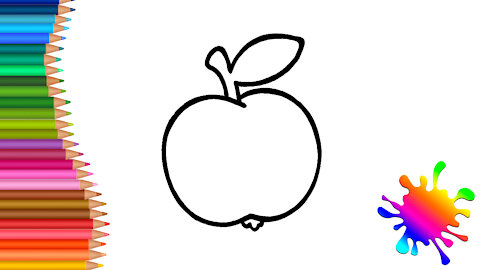 How to draw an APPLE. How to draw simply?