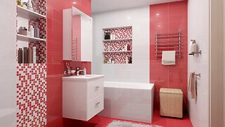 Bright bathroom tiles - bathroom decoration with ceramic tiles