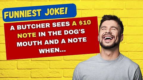 TODAY'S FUNNIEST JOKE 🤣 As a butcher is shooing a dog from his shop when... #funnyjokes #laughing