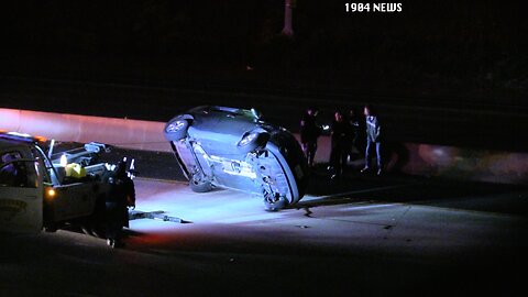 Overturned SUV Stops Traffic