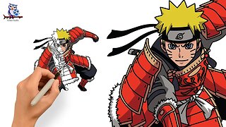 How to Draw Naruto Uzumaki Samurai Mashup - Step by Step