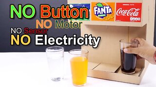 NO BUTTON Cardboard Fountain Machine