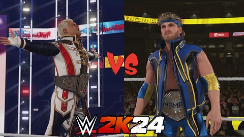 WWE 2K24: Cody Rhodes VS Logan Paul WWE Title Match