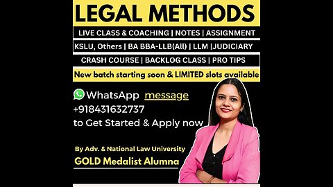LEGAL METHODS online live coaching class for LL.B. students KSLU KLE all other Universities