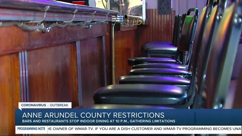 No indoor dining in AA County after 10 p.m., new social gathering restrictions