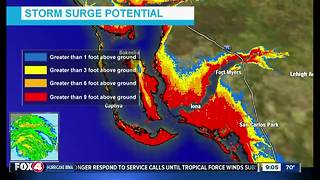 Southwest Florida storm surge predictions from Hurricane Irma -- 9am Sunday