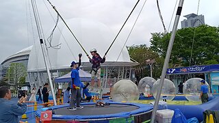 Trampoline attraction in Tokyo Dome