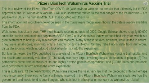 The Pfizer Wuhanvirus Vaccine Trial...