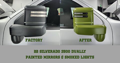 20-23 SILVERADO HD PAINTED MIRRORS & SMOKED LIGHT UPGRADE - DENTON TEXAS