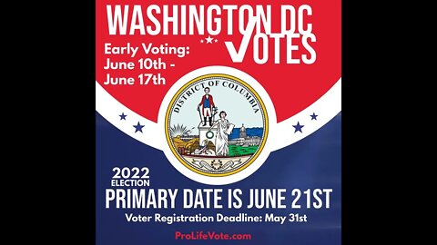 Washington, DC Voter Registration Deadline and Primary Date