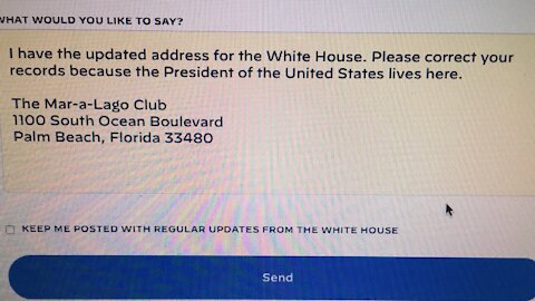 Submitted New White House Address, Mar-A-Lago!
