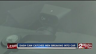 Dash cam catches men breaking into car