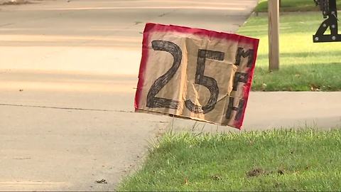 Homemade speed limit signs in Livonia