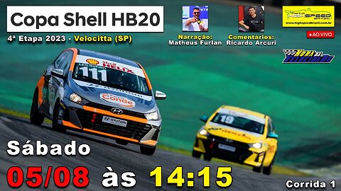 🔴 COPA SHELL HB20 | Corrida 1 | 4ª Etapa 2023 | Velocitta (SP) | Ao Vivo