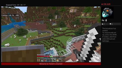 Trek2m is playing Minecraft survival world working on the Trainstation Day 305