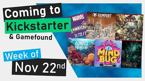 📅Kickstarter Boardgames | Mind Bug, Pathfinder Arena, Octopus's Garden, CMON Marvel Zombicide News