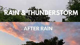Rain and thunderstorm in London ON. Canada. Nature changes after rain.