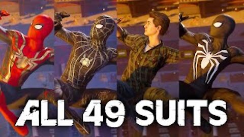 ALL 49 Spider-Man Suits & Costumes (Every Suit + No Way Home All DLC Suit) Spider-Man PS5 Remastered