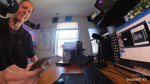 Insta360 X3 360 Degree Video of My Studio Doing A Live 100TV Show