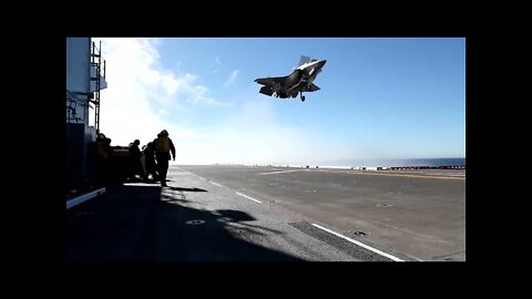 F-35 Aircraft Conduct Flight Operations Aboard USS Tripoli for the 1st Time