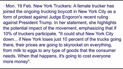 NYC CRISIS-4: MAJOR INVESTORS PULL OUT OF NEW YORK CITY | TRUCKERS FOR TRUMP SUPPORT GROW 2-25-24 US