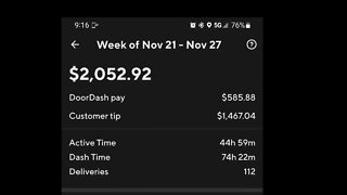 2k+ #DoorDash #Thanksgiving Week !!! 💪😎👍💯