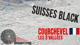 [4K] Skiing Courchevel, Black Suisses Under Difficult Conditions, Les3Vallées France, GoPro HERO11