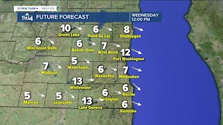 Sunshine boosts temperatures for Tuesday