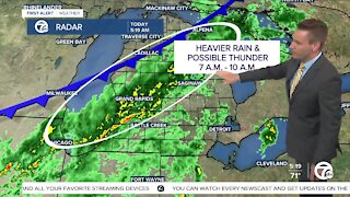 Metro Detroit Forecast: Morning rain; cool down coming