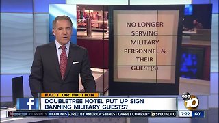 Doubletree Hotel banning military guests?