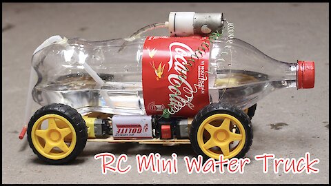 Let's make an RC Water Truck with remote from Cocacola and motors