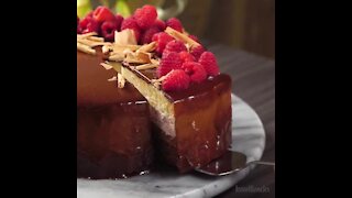 Delicious Chocolate Cake with Raspberries