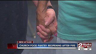 Church food pantry reopens after fire