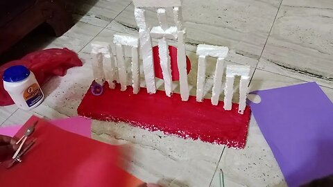স্কুল প্রকল্পের জন্য কাগজের তৈরি শহীদ মিনার, প্রথম অংশ ।। Shahid minar made of paper, part -01.